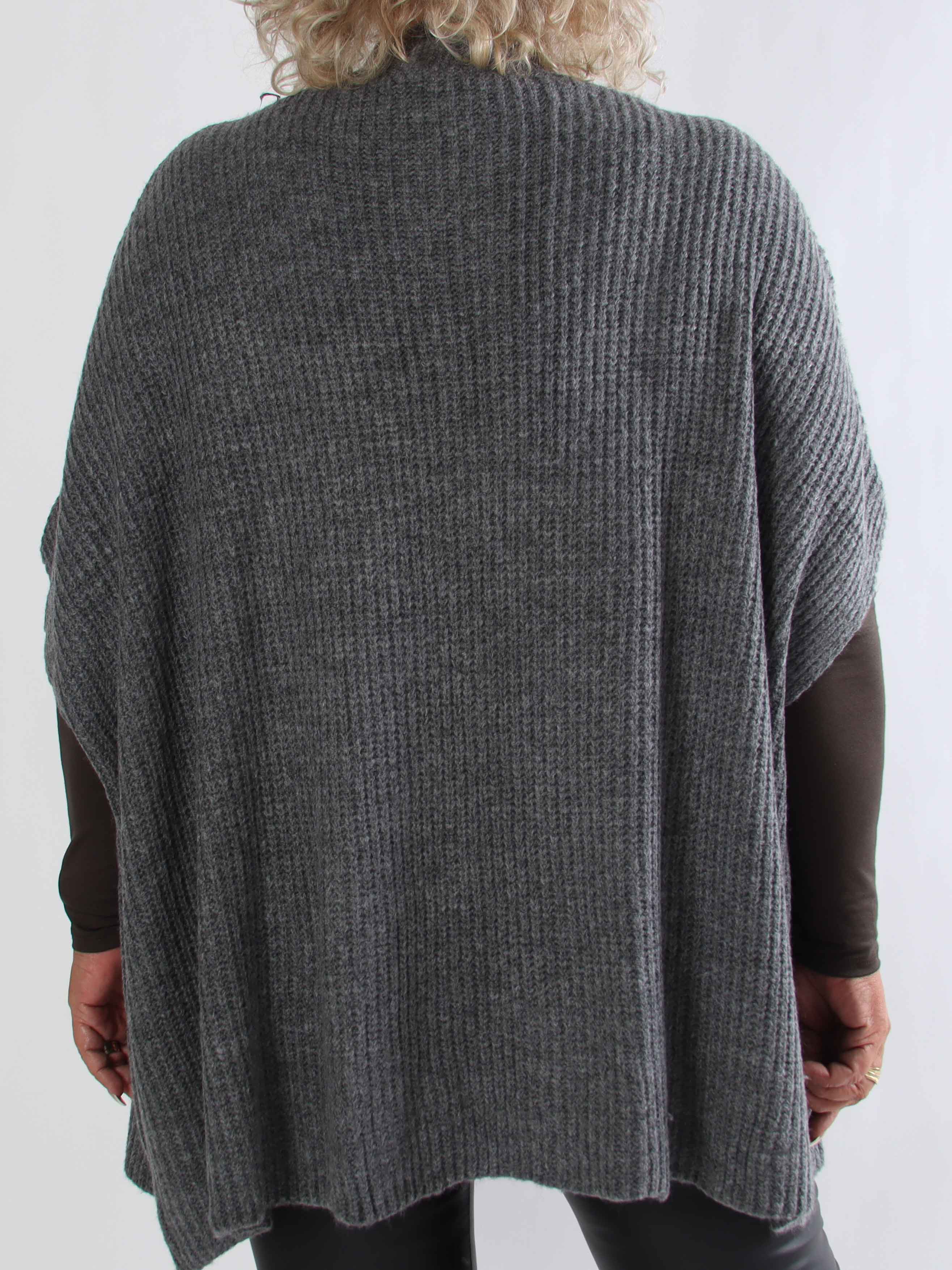 Delfini - Plus size strikcardigan med korte ærmer
